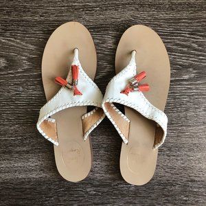 Jack Rogers Alana Tassel Sandals, Size 8, white